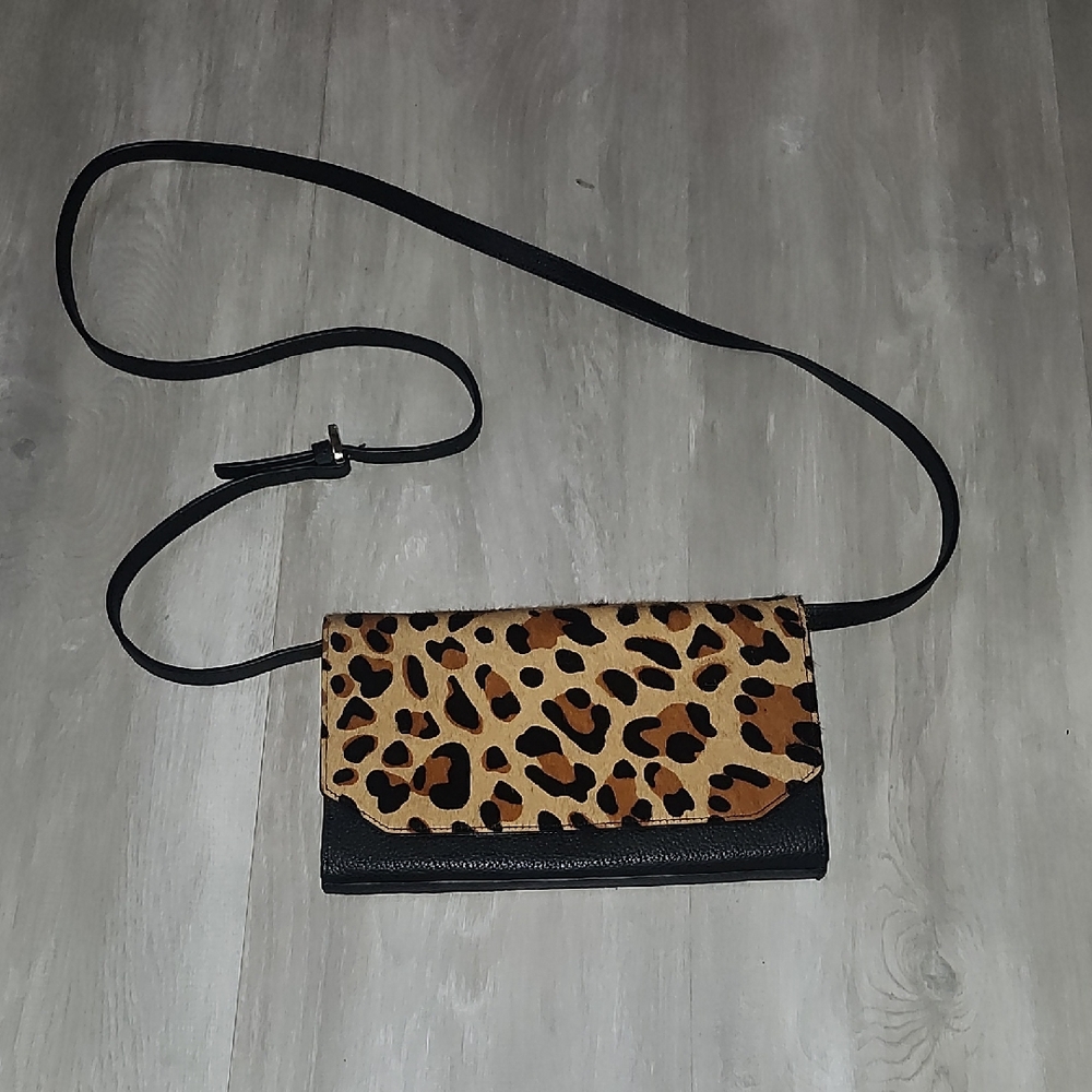 Nordstrom Leopard Print Cow Hair And Leather Crossbody